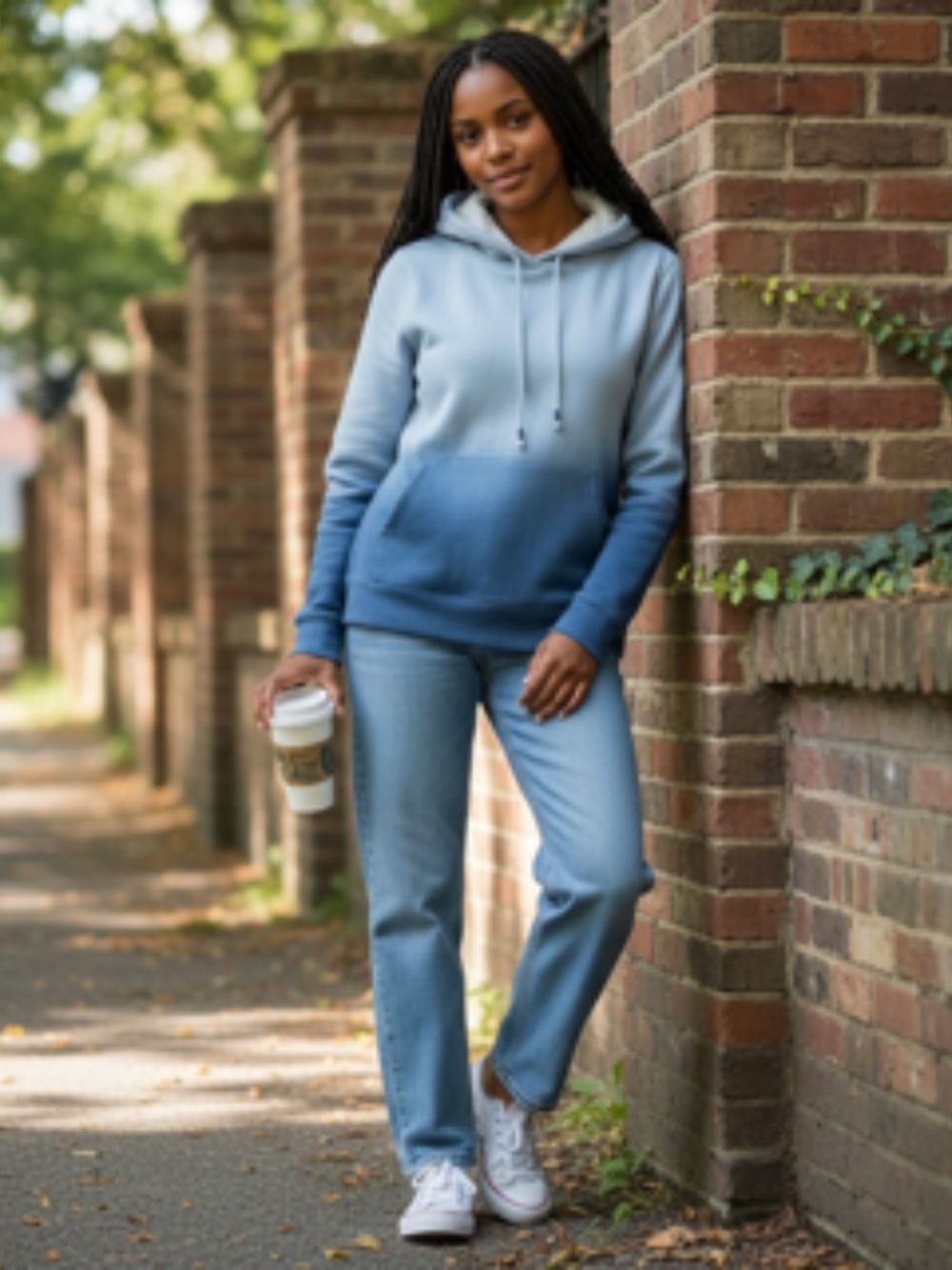 Sonoma Women's Ombre Fleece Hoodie with Drawstring Size S